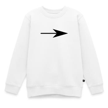 Pfeil nach rechts - Kinder Premium Organic Sweatshirt - Weiß - Vorne - AI Model Kid Male (0cm)