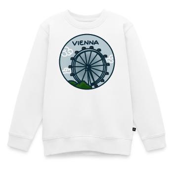Riesenrad, Prater - Wien, Österreich - Kinder Premium Organic Sweatshirt - Weiß - Vorne - AI Model Kid Male (0cm)