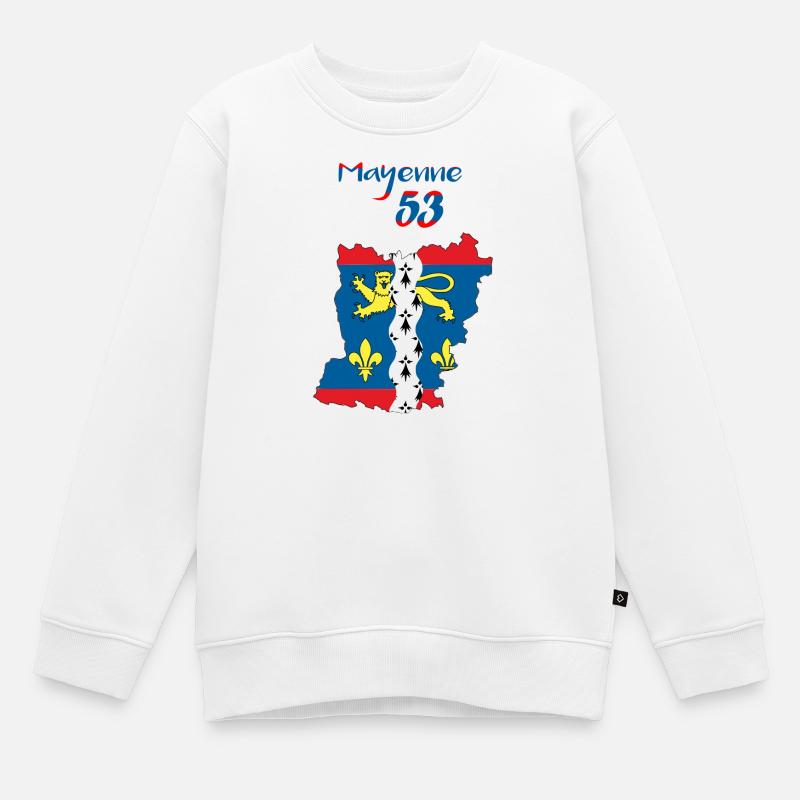 Mayenne - Sweat Premium enfant bio - blanc
