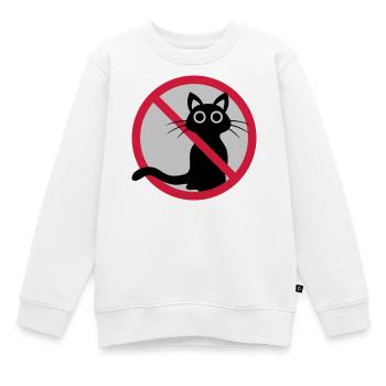 Signe interdit de chat - Sweat Premium enfant bio - blanc - Devant - AI Model Kid Male (0cm)
