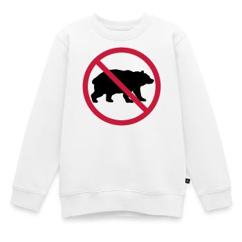 Bouclier interdit d’ours - Sweat Premium enfant bio - blanc - Devant - AI Model Kid Male (0cm)
