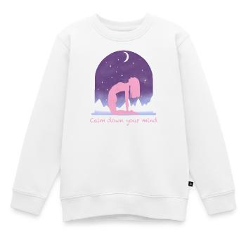 Yoga - Kids Premium Organic Sweatshirt - white - Front - AI Model Kid Male (0cm)