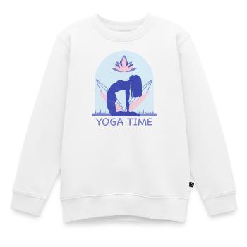 Yoga - Kinder Premium Organic Sweatshirt - Weiß - Vorne - AI Model Kid Male (0cm)