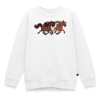 Galopp Islandpferde Hengst Pferde Pferdenarr - Kinder Premium Organic Sweatshirt - Weiß - Vorne - AI Model Kid Male (0cm)