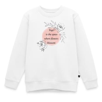 Yoga Raum Blüten erwachen - Kinder Premium Organic Sweatshirt - Weiß - Vorne - AI Model Kid Male (0cm)