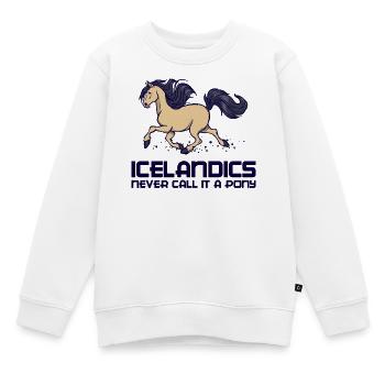 Islandpferde Statement Pferde Araber Galopp - Kinder Premium Organic Sweatshirt - Weiß - Vorne - AI Model Kid Male (0cm)