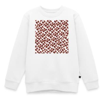 kaffeeshirts unisex, kaffeebohnenmuster - Kinder Premium Organic Sweatshirt - Weiß - Vorne - AI Model Kid Male (0cm)
