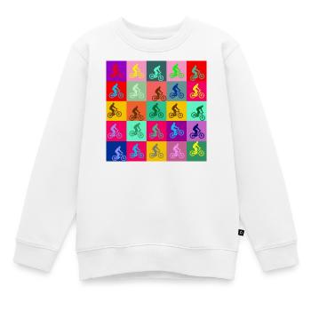 Modern Art Bike MTB Fahrrad - Kinder Premium Organic Sweatshirt - Weiß - Vorne - AI Model Kid Male (0cm)