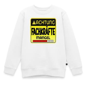 FACHKRÄFTE MANGEL SPRÜCHE - Kinder Premium Organic Sweatshirt - Weiß - Vorne - AI Model Kid Male (0cm)
