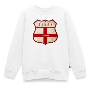 Leeds England Wappen - Kinder Premium Organic Sweatshirt - Weiß - Vorne - AI Model Kid Male (0cm)