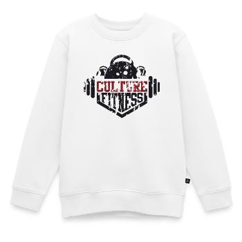 Fitness-Kultur - Kinder Premium Organic Sweatshirt - Weiß - Vorne - AI Model Kid Male (0cm)