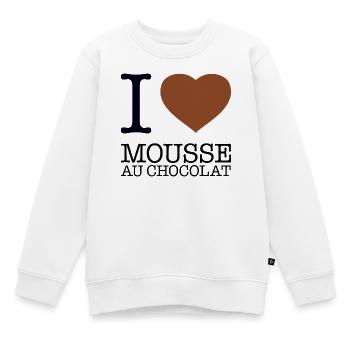J’ADORE LA MOUSSE AU CHOCOLAT - Sweat Premium enfant bio - blanc - Devant - AI Model Kid Male (0cm)