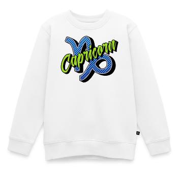 Horoscope Superstition Constellation Capricorne Dicton - Sweat Premium enfant bio - blanc - Devant - AI Model Kid Male (0cm)