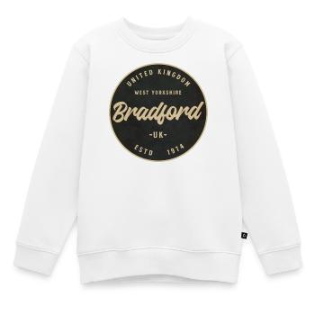 Insigne circulaire vintage Bradford - Sweat Premium enfant bio - blanc - Devant - AI Model Kid Male (0cm)