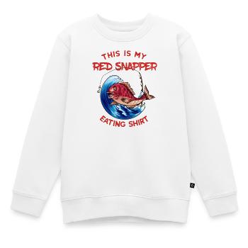 Red Snapper Eating Shirt - lustiger Fisch Angeln - Kinder Premium Organic Sweatshirt - Weiß - Vorne - AI Model Kid Male (0cm)