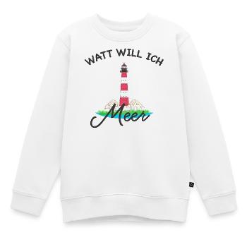 Westerhever Leuchtturm Nordsee, Watt will ich Meer - Kinder Premium Organic Sweatshirt - Weiß - Vorne - AI Model Kid Male (0cm)