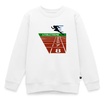 Athletics - Kids Premium Organic Sweatshirt - white - Front - AI Model Kid Male (0cm)