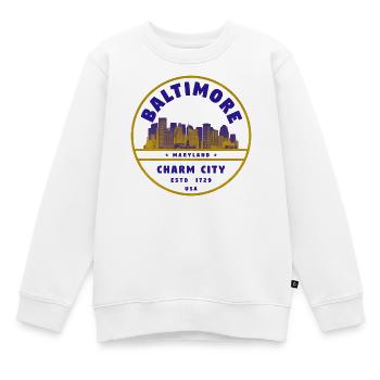Baltimore Maryland États-Unis - Sweat Premium enfant bio - blanc - Devant - AI Model Kid Male (0cm)