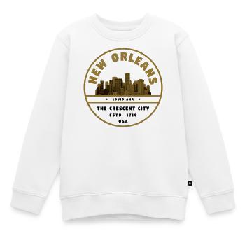 Timbre doré de la ligne de la Nouvelle-Orléans - Sweat Premium enfant bio - blanc - Devant - AI Model Kid Male (0cm)