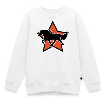 Hengst Galopp Islandpferde Cool Pferdenarr - Kinder Premium Organic Sweatshirt - Weiß - Vorne - AI Model Kid Male (0cm)