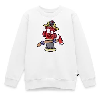 Extincteurs Pompiers Protection incendie Pompier - Sweat Premium enfant bio - blanc - Devant - AI Model Kid Male (0cm)