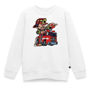 Feuerwehrmann Feuerwehr Feuerwehrauto Lebensretter - Kinder Premium Organic Sweatshirt - Weiß - Vorne - AI Model Kid Male (0cm)