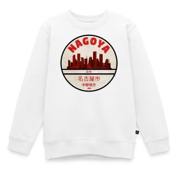 Nagoya Skyline Vintage Abzeichen - Kinder Premium Organic Sweatshirt - Weiß - Vorne - AI Model Kid Male (0cm)