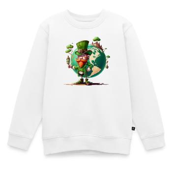 Weltglücks-Leprechaun - Kinder Premium Organic Sweatshirt - Weiß - Vorne - AI Model Kid Male (0cm)