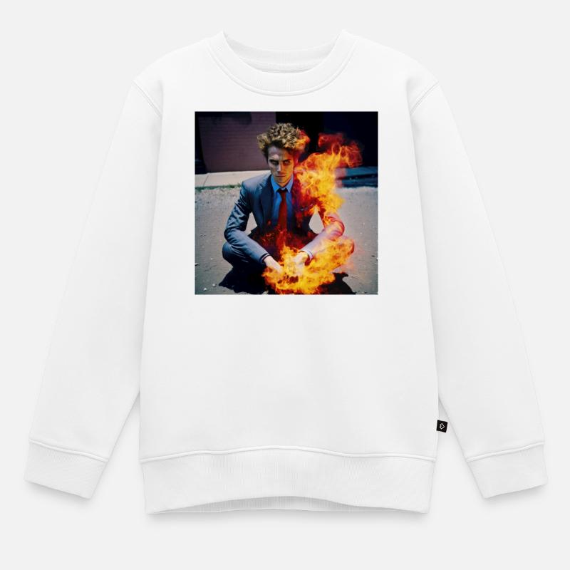Burning Man 01 - Sweat Premium enfant bio - blanc