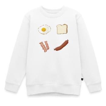 Pixelfrühstück Platte - Kinder Premium Organic Sweatshirt - Weiß - Vorne - AI Model Kid Male (0cm)