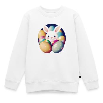 Osterhase mit Ostereiern - Kinder Premium Organic Sweatshirt - Weiß - Vorne - AI Model Kid Male (0cm)