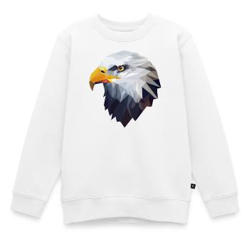 Aigle stylisé, géométrique - Sweat Premium enfant bio - blanc - Devant - AI Model Kid Male (0cm)