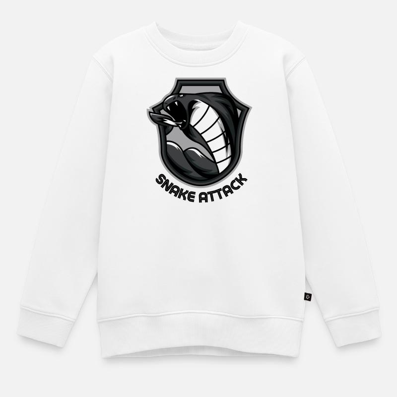ATTAQUE DE SERPENT - Sweat Premium enfant bio - blanc