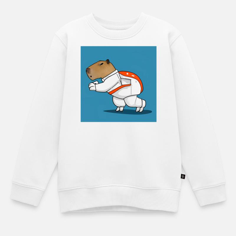 Astronaute de Capybara - Sweat Premium enfant bio - blanc