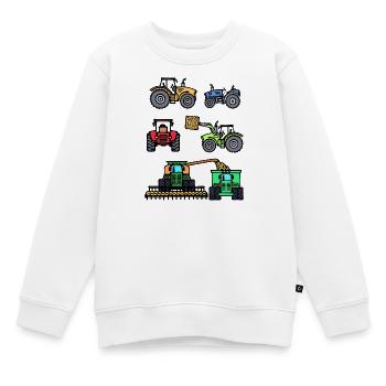Landmaschinen Fahrzeug Nutzfahrzeug Traktor - Kinder Premium Organic Sweatshirt - Weiß - Vorne - AI Model Kid Male (0cm)
