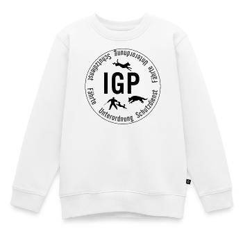 IGP Hundesport - Rund, schwarz - Kinder Premium Organic Sweatshirt - Weiß - Vorne - AI Model Kid Male (0cm)