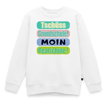Tschüss Grundschule - Moin Realschule - Kinder Premium Organic Sweatshirt - Weiß - Vorne - AI Model Kid Male (0cm)