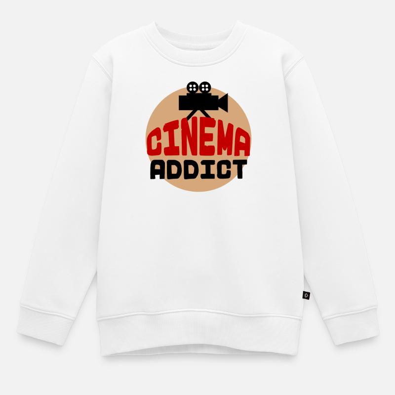 Films Déclaration Films Caméra Cinéma Soirée DVD - Sweat Premium enfant bio - blanc