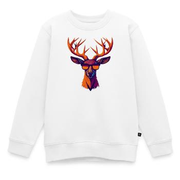 Retro-Hirsch-Revolte - Kinder Premium Organic Sweatshirt - Weiß - Vorne - AI Model Kid Male (0cm)