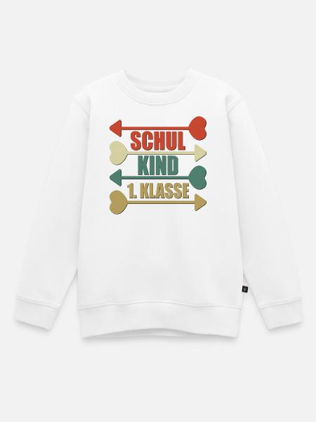 SCHULKIND 1. KLASSE - Kinder Premium Organic Sweatshirt - Weiß