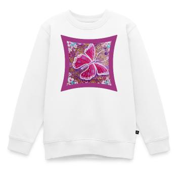Schmetterling der Leichtigkeit - Sonja Ariel - Kinder Premium Organic Sweatshirt - Weiß - Vorne - AI Model Kid Male (0cm)