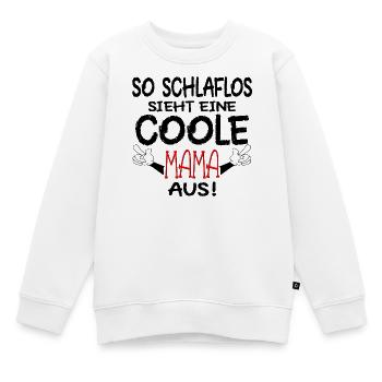 SCHLAFLOSE MAMA - SCHWANGERSCHAFT MUTTER - Kinder Premium Organic Sweatshirt - Weiß - Vorne - AI Model Kid Male (0cm)