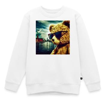 Teddy on Tour - Kinder Premium Organic Sweatshirt - Weiß - Vorne - AI Model Kid Male (0cm)