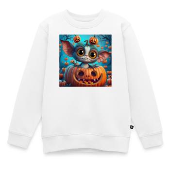 Kleine Halloween-Kreatur im Kürbis - Kinder Premium Organic Sweatshirt - Weiß - Vorne - AI Model Kid Male (0cm)