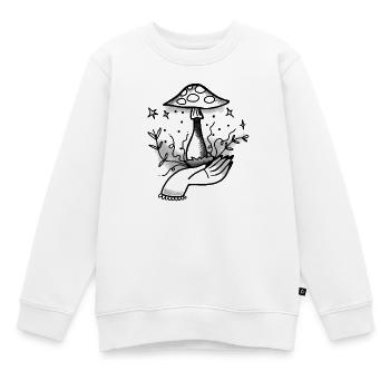 Hexenkern-Wican Züchtet von Hand einen Pilz - Kinder Premium Organic Sweatshirt - Weiß - Vorne - AI Model Kid Male (0cm)