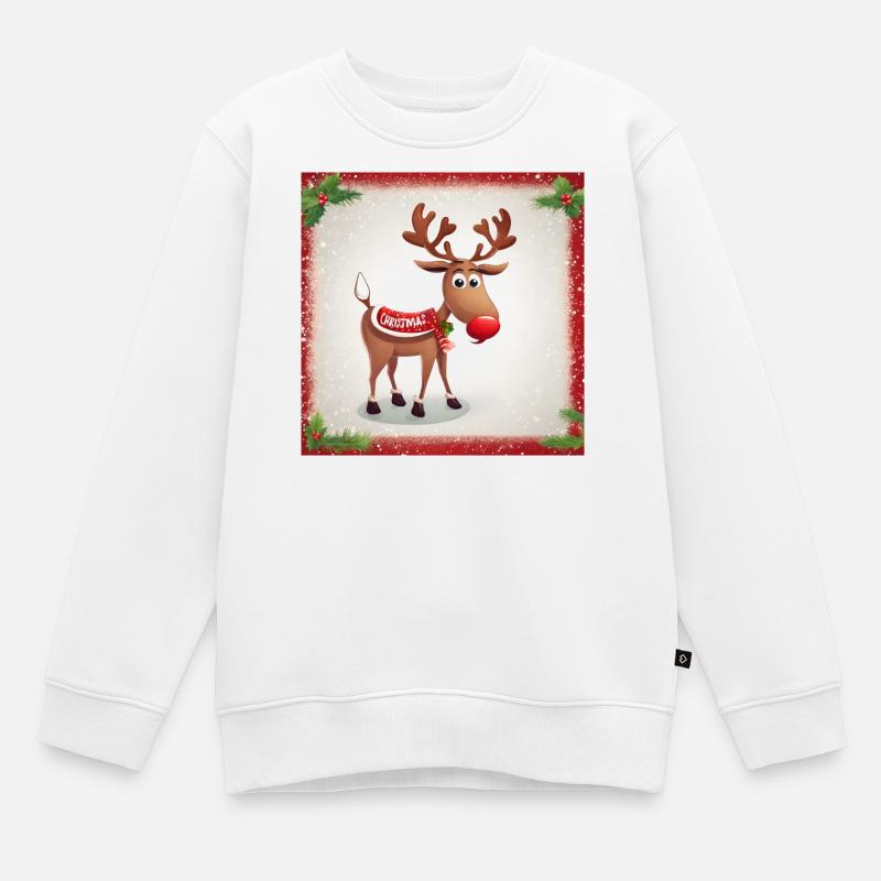 Noël de renne - Sweat Premium enfant bio - blanc