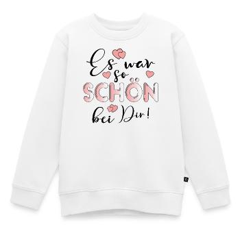 SO SCHÖN BEI DIR BESUCH - GAST GESCHENKE - Kinder Premium Organic Sweatshirt - Weiß - Vorne - AI Model Kid Male (0cm)