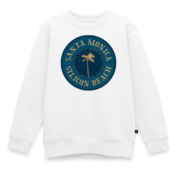 Logo rétro de Santa Monica – Style Silicon Beach - Sweat Premium enfant bio - blanc - Devant - AI Model Kid Male (0cm)