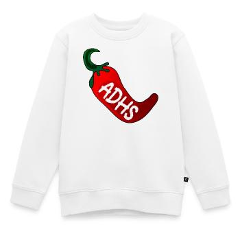 ADHS CHILISCHOTE - Kinder Premium Organic Sweatshirt - Weiß - Vorne - AI Model Kid Male (0cm)