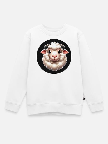 3D Grafik Schaf weiß - Kinder Premium Organic Sweatshirt - Weiß